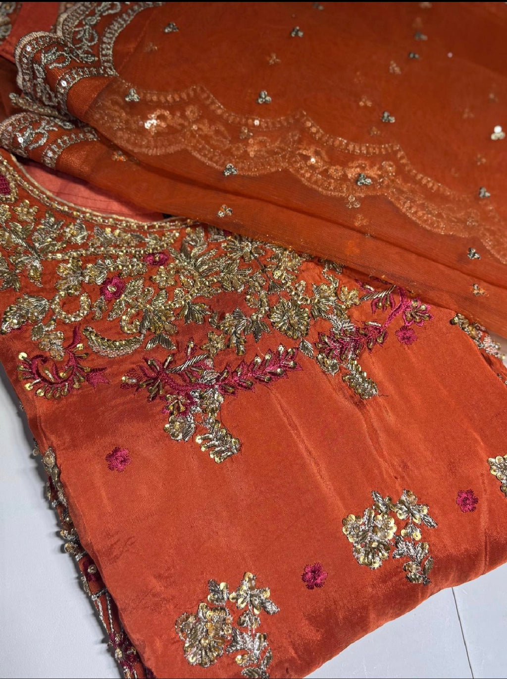 MARIGOLD | 3 pieces heavy embroidered silk wedding suit