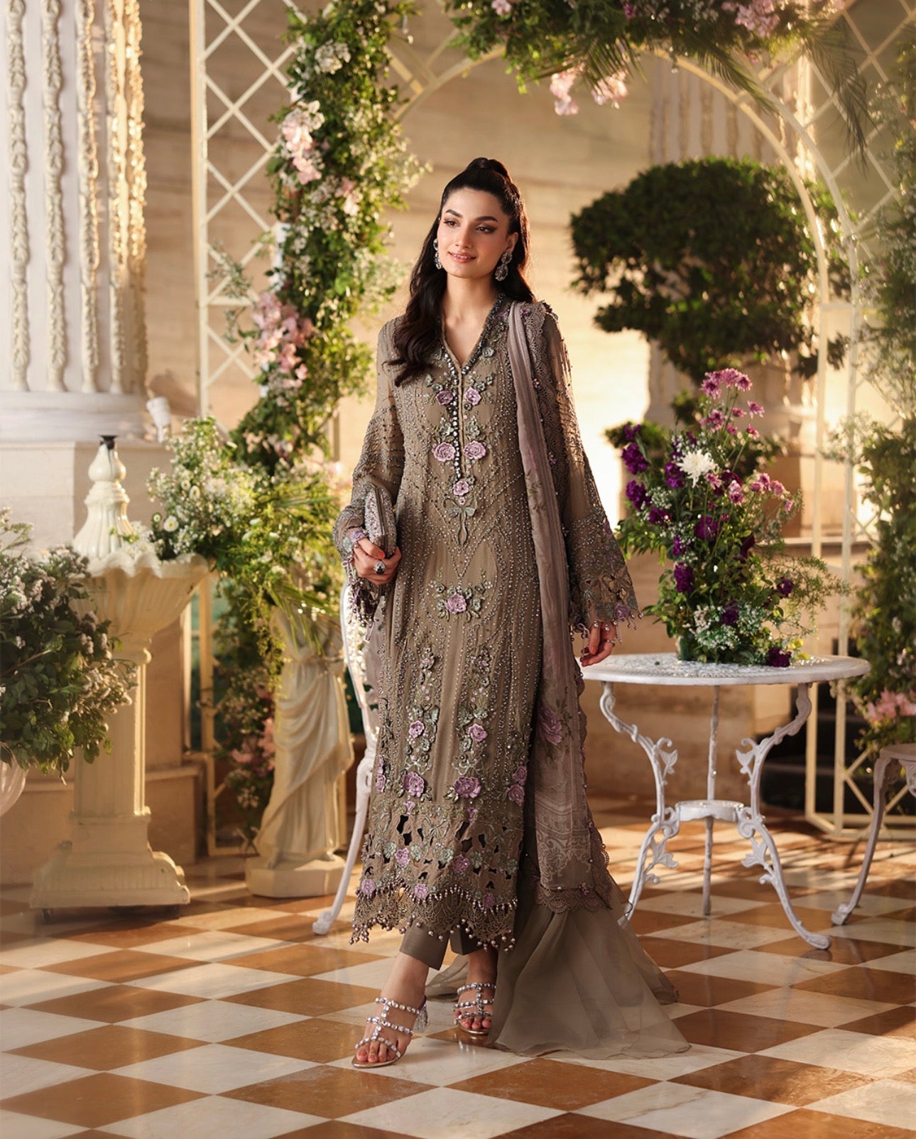 MARIA.B inspired | 3 piece Luxury Embroidered chiffon ready to wear stitched suit