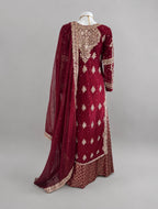 AFREEN | 3 piece Heavy Embroidered Chiffon wedding Suit