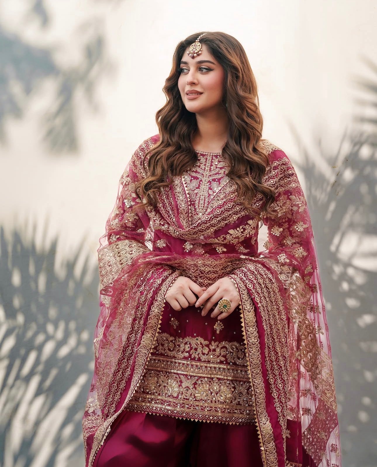 TABIR | 3 piece Luxury Embroidered silk Suit with LONG SHIRT | Wedding & Festive Wear