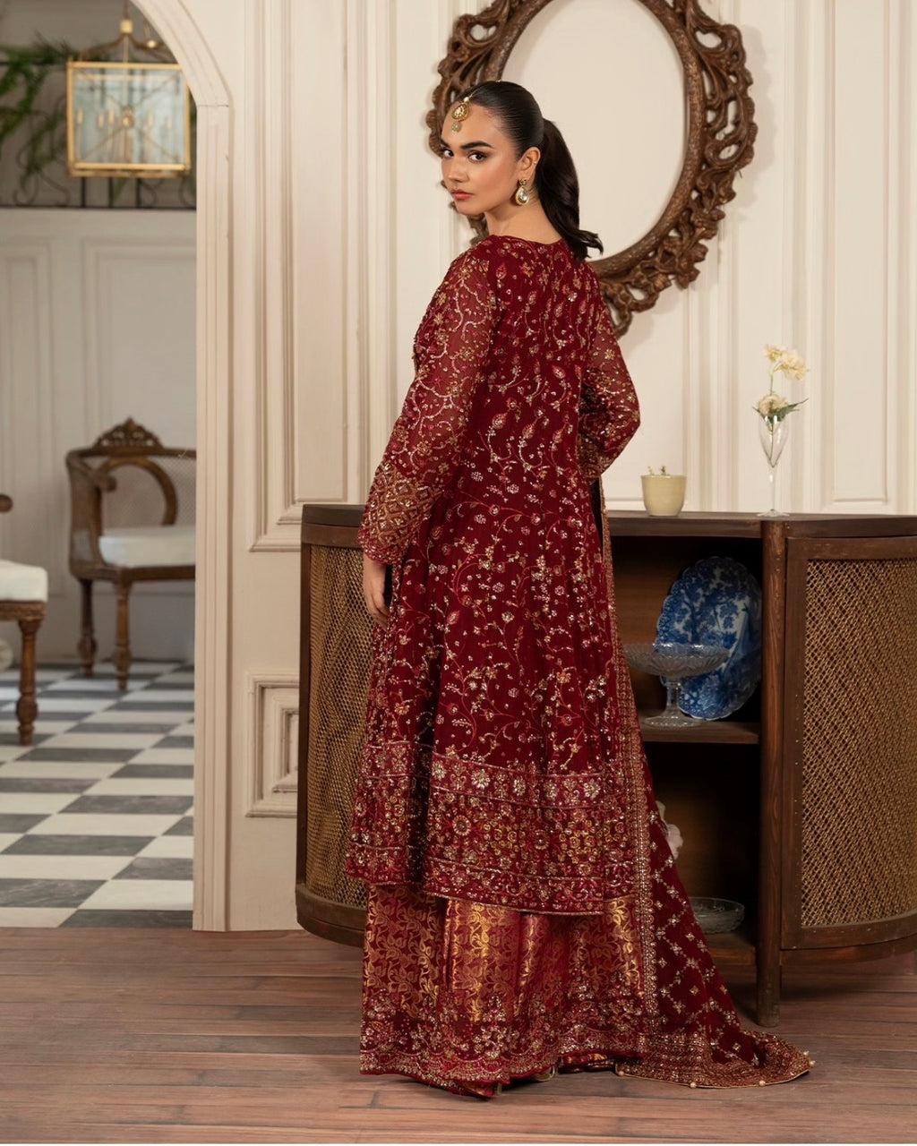 RUBY- 3 pieces heavy Embroidered chiffon Suit