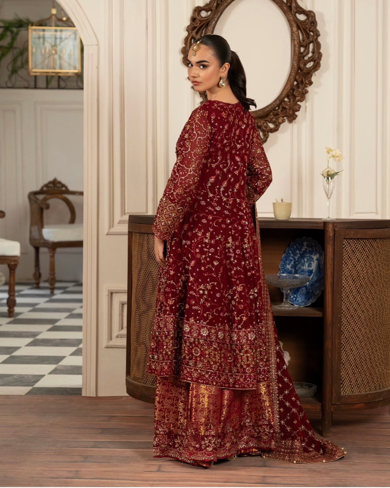 RUBY- 3 pieces heavy Embroidered chiffon Suit