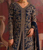 GEHNA | 3 piece Luxury Embroidered chiffon Pakistani Wedding Gown with chiffon Dupatta