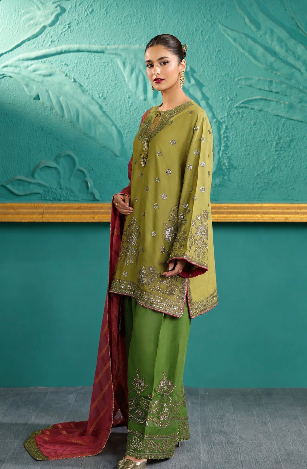 ZARMINA | 3 piece heavy Embroidered sequins work party wear stitched suit