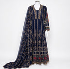 NOOR-E-LAILA | 3 piece Embroidered Net Maxi Dress