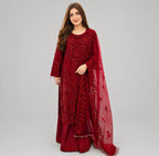 SANNA | 3 pieces heavy embroidered Net wedding sharara suit