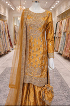 RANGOLI | 4 piece heavy Embroidered Silk wedding stitched Suit