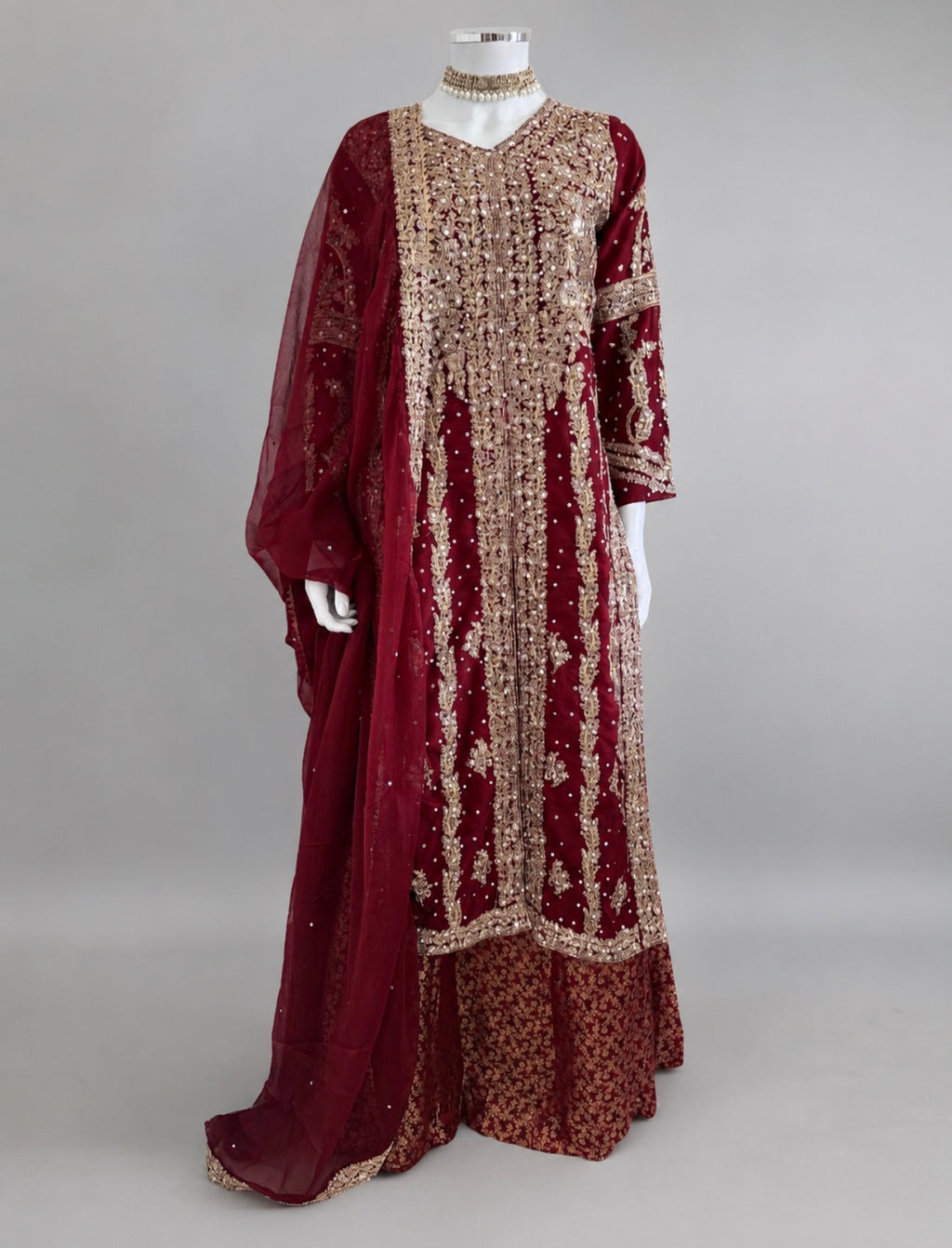 AFREEN | 3 piece Heavy Embroidered Chiffon wedding Suit