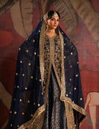 GEHNA | 3 piece Luxury Embroidered chiffon Pakistani Wedding Gown with chiffon Dupatta