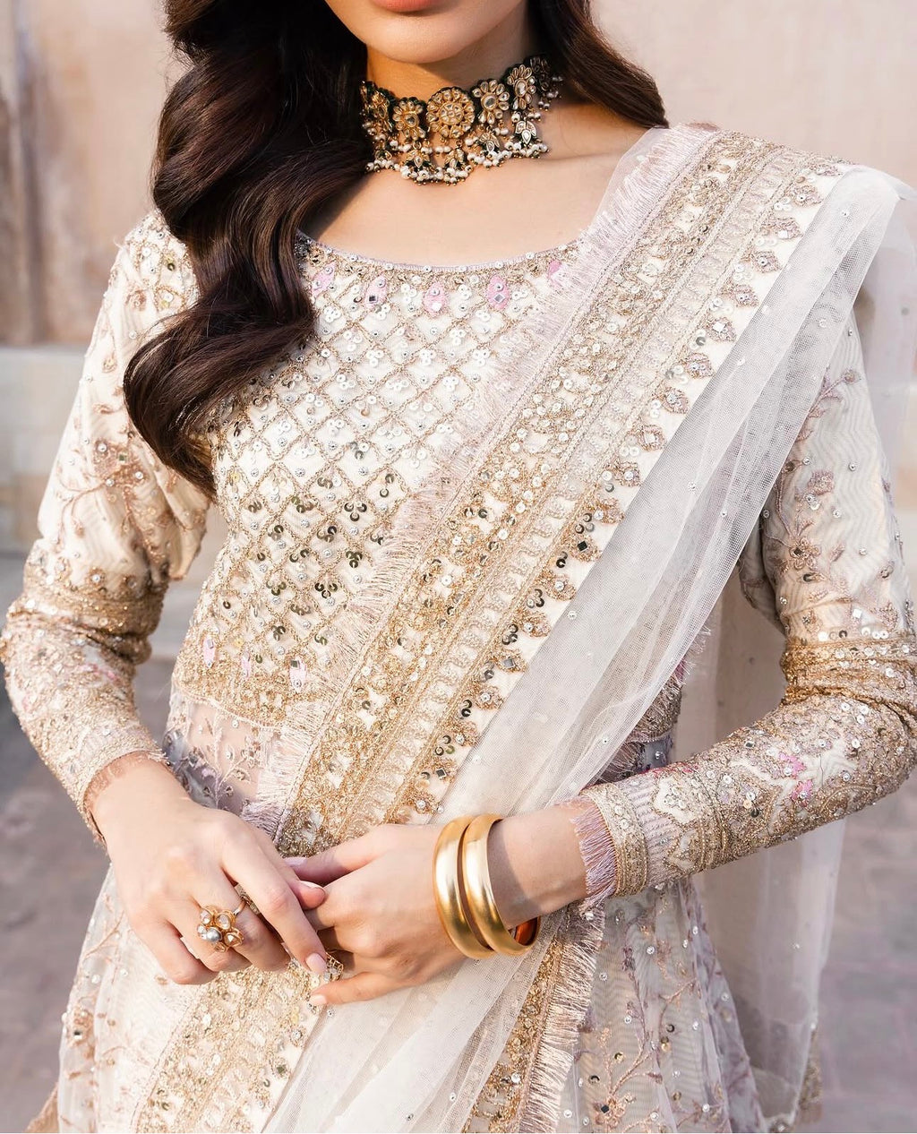 SABEENA | 3 piece Heavy Embroidered wedding Anarkali suit