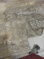 CHANDNI | 3 piece Embroidered soft organza sharara Suit