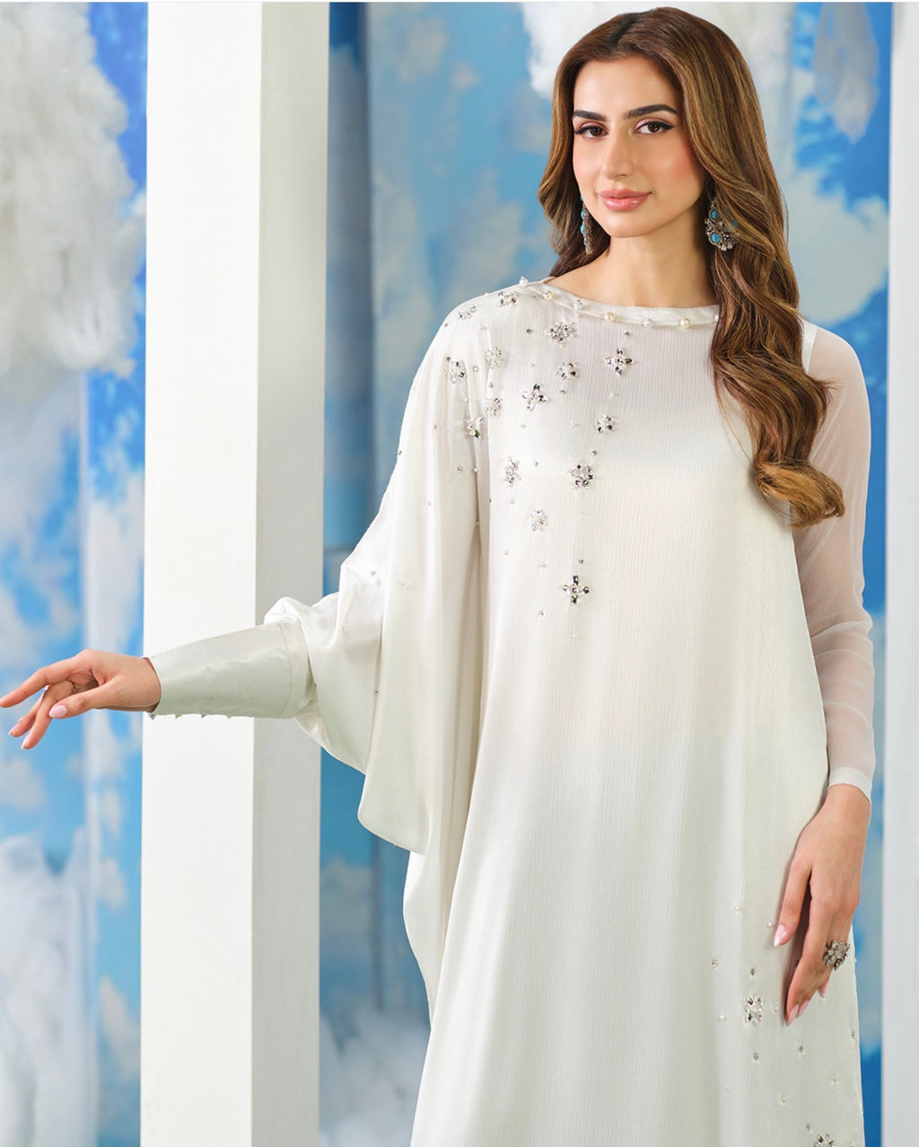 Snow Pearl Luxury  2 piece Kaftan Dress