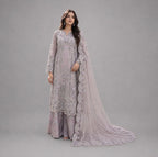 Lilac Moonlight- 3 piece Embroidered Luxury Net Suit