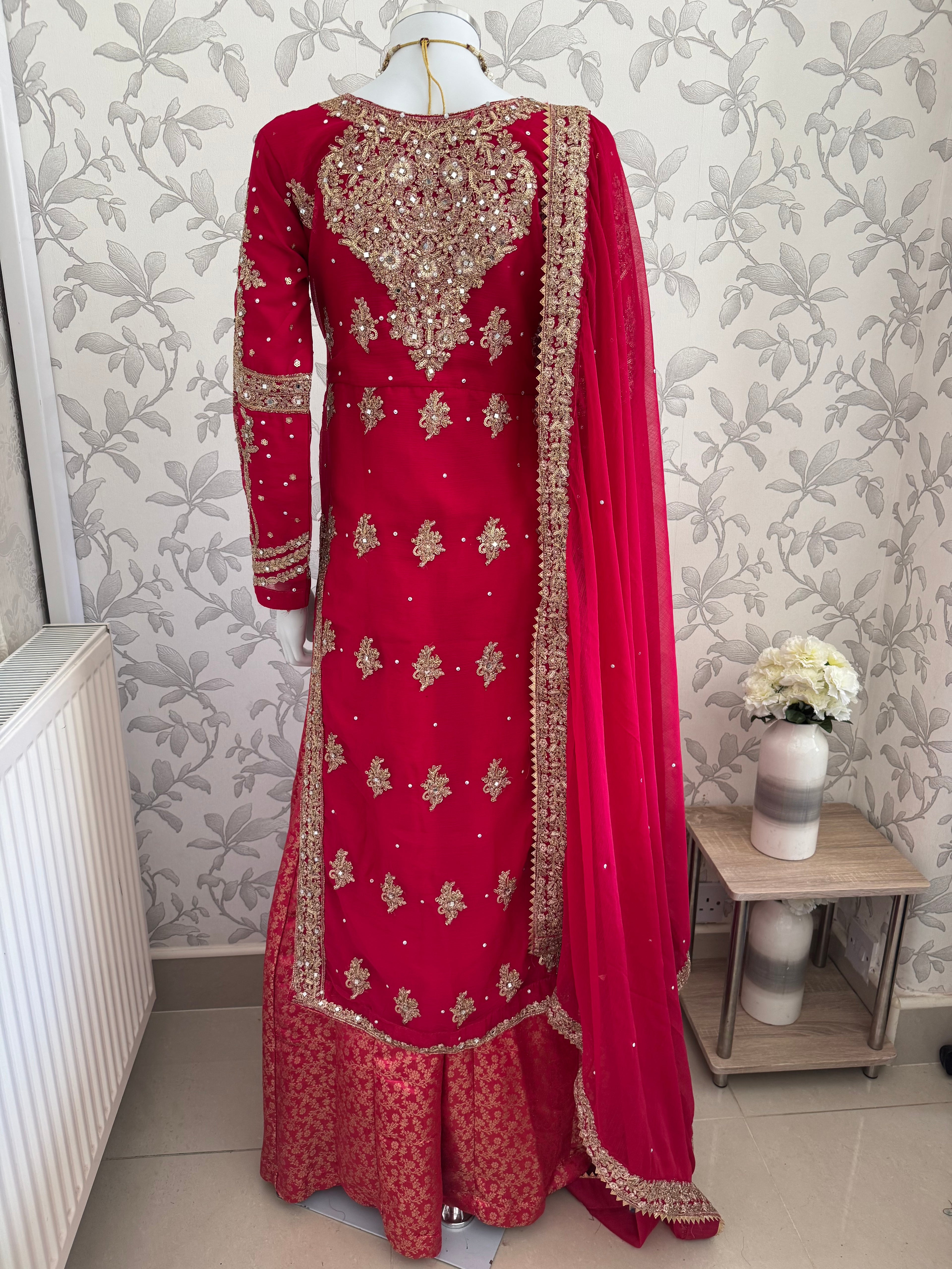 AFREEN | 3 piece Heavy Embroidered Chiffon wedding Suit