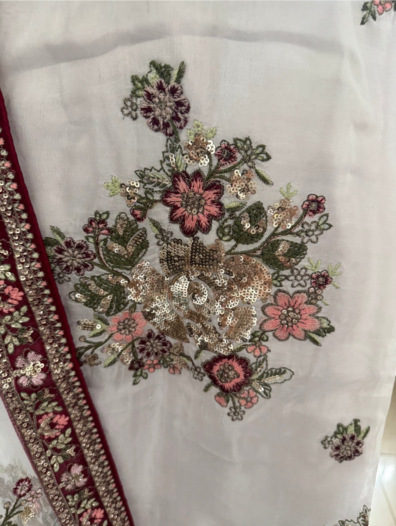 LILLY | 3 pieces heavy sequins embroidered silk suit