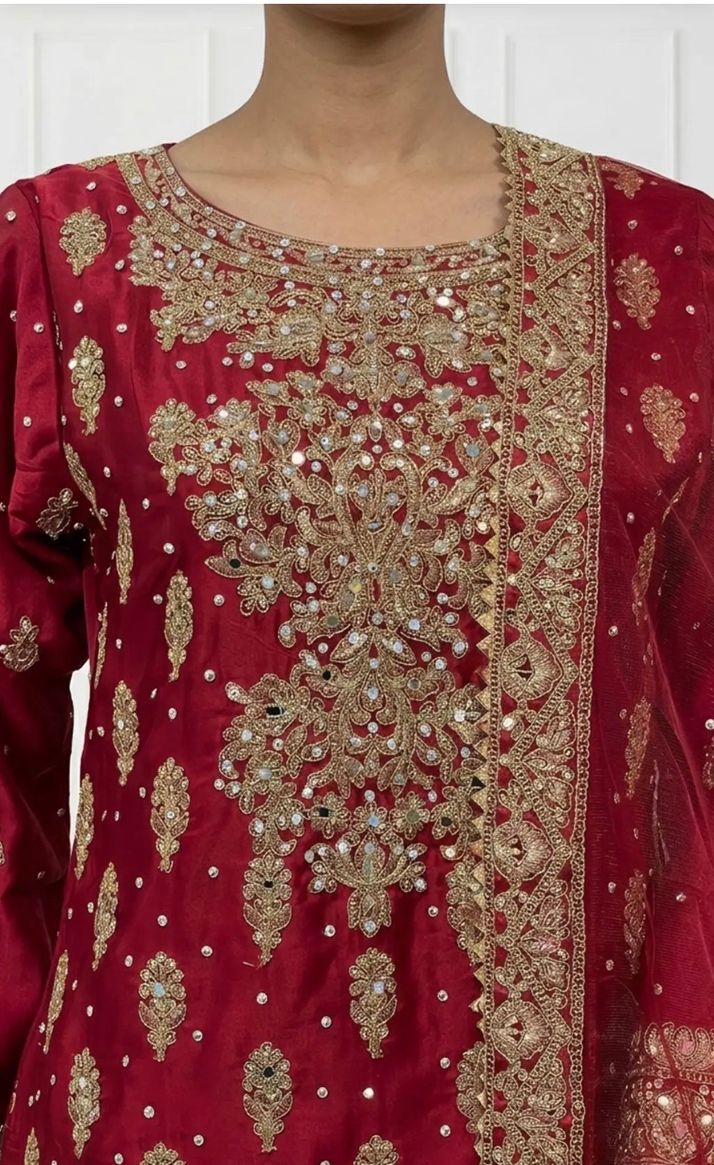 RANGOLI | 4 piece heavy Embroidered Silk wedding stitched Suit