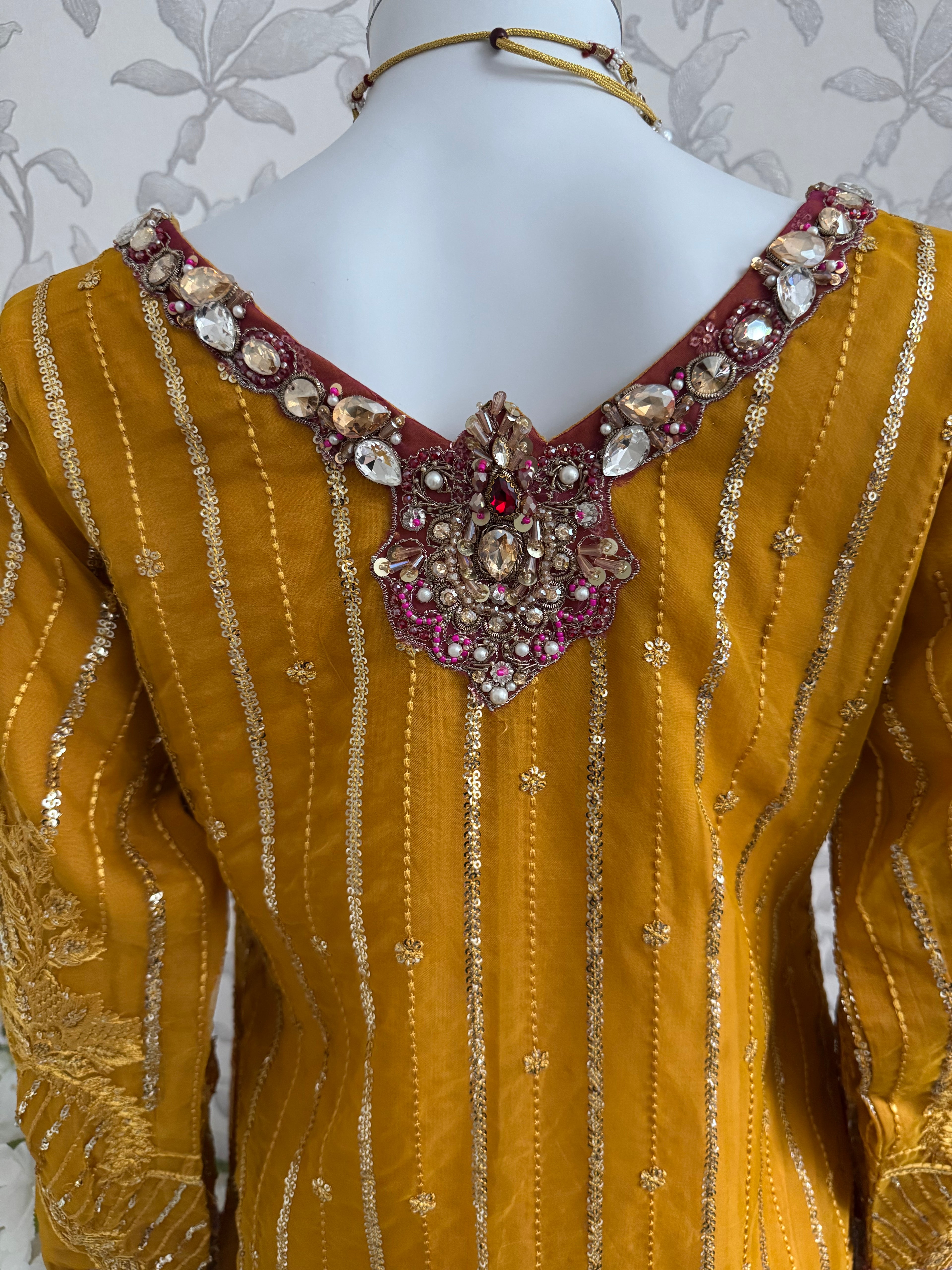 IMROZIAA | 3 piece Embroidered chiffon wedding Gharara Suit