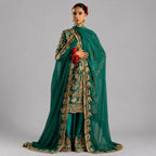 ZAMARUD | 3 piece heavy Embroidered silk pakistani mehndi/mayon wedding suit
