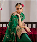 ALANI Emerald Green | 3 pieces heavy Embroidered chiffon suit