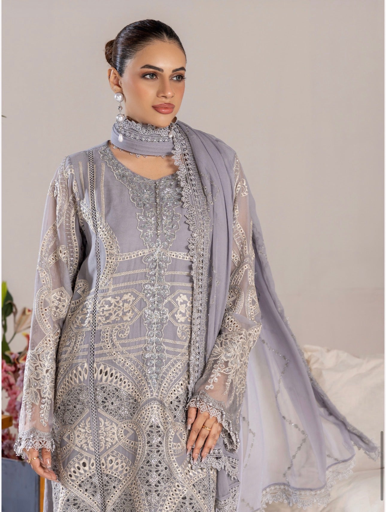 SONIYA | 3 piece heavy Embroidered Chiffon Suit