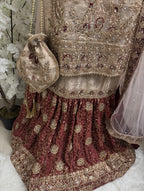 AMAIRA | 3 pieces heavy Embroidered shinny Masoori wedding Gharara Suit