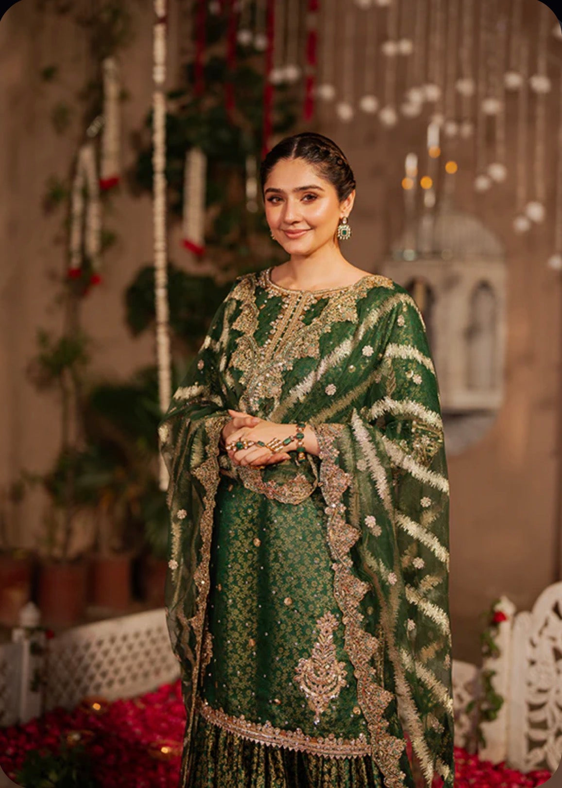 RANJHANA | 3 piece Luxury Embroidered wedding Gharara stitched suit