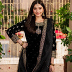 MEHVAR | 3 piece Heavy Embroidered velvet Farshi Gharara suit