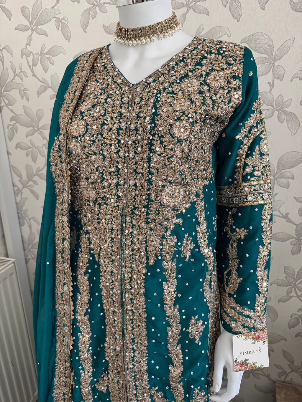 AFREEN | 3 piece Heavy Embroidered Chiffon wedding Suit