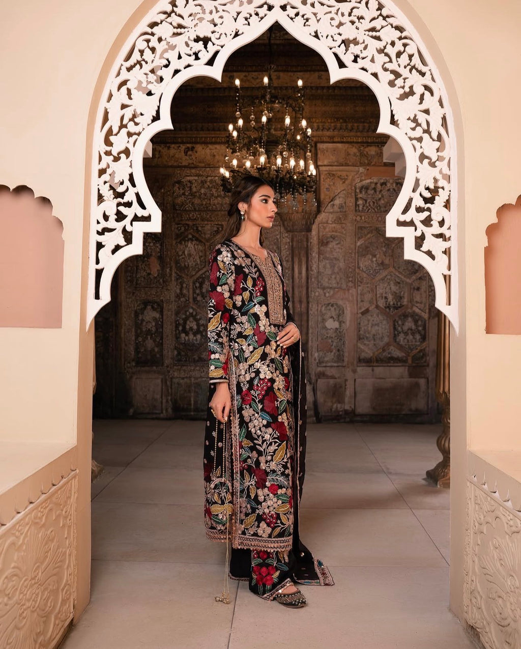 MAHNAZ | 4 piece Heavy Embroidered chiffon wedding suit