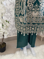 AFROZ Emerald | 3 piece Embroidered soft Organza Suit