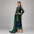 D2 VELVET- Royale Embroidered 3-Piece Suit with Luxury Dupatta