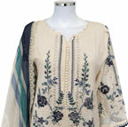 Azure Bloom | 3 piece Luxury Embroidered Lawn Suit