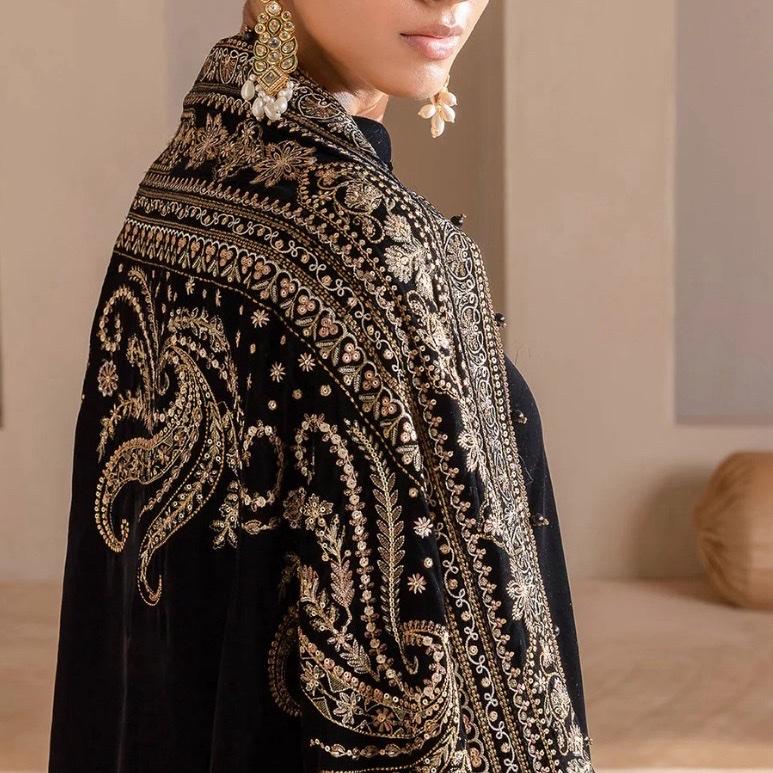 LUXURY HEAVY EMBROIDERED VELVET Shawl…