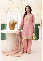 HAYA | 3 piece chiffon suit with heavy embroidered organza duppatta