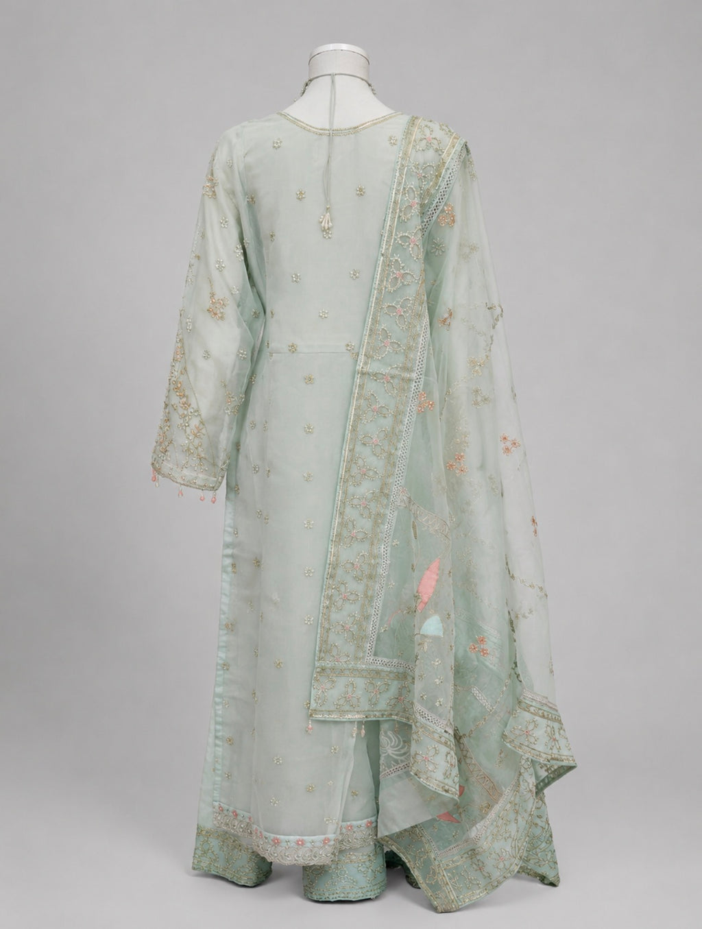 LYARA | 3 piece Embroidered soft organza wedding suit