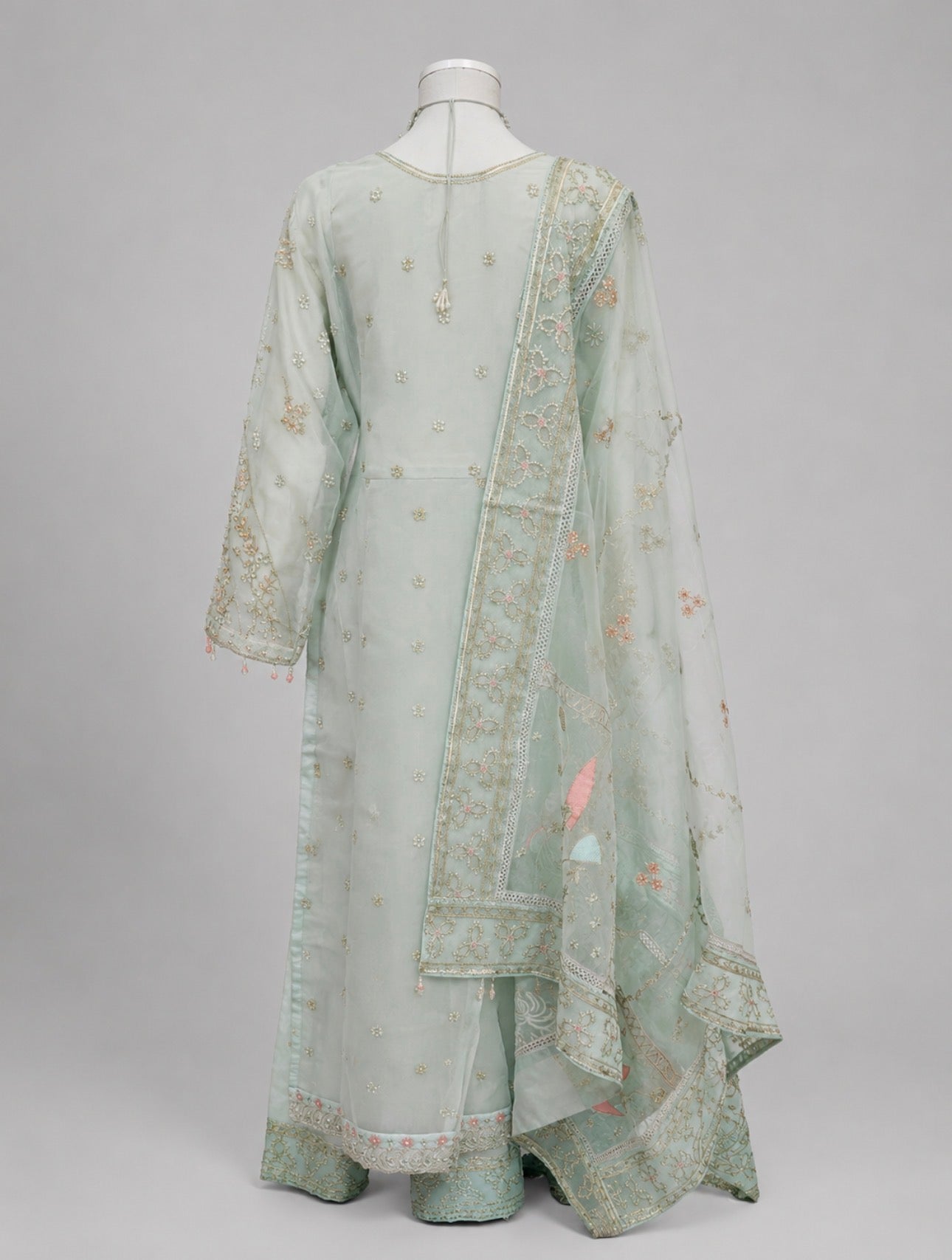 LYARA | 3 piece Embroidered soft organza wedding suit