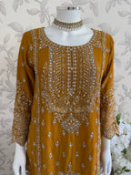SAFFA | 3 piece Embroidered Chiffon Gharara Suit