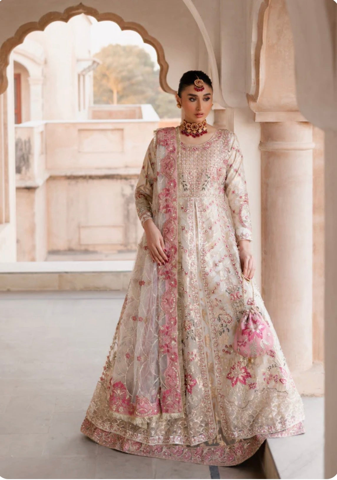 SHANZAAY | 3 piece Embroidered wedding Maxi