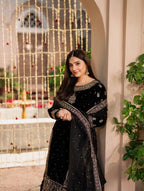 MEHVAR | 3 piece Heavy Embroidered velvet Farshi Gharara suit