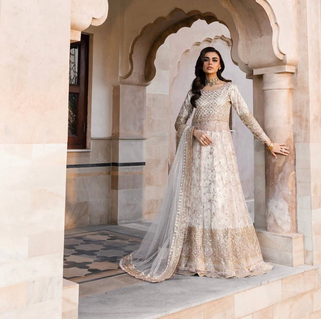 SABEENA | 3 piece Heavy Embroidered wedding Anarkali suit