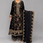 MAHRUKH | 3 piece Heavy Embroidered velvet wedding Suit