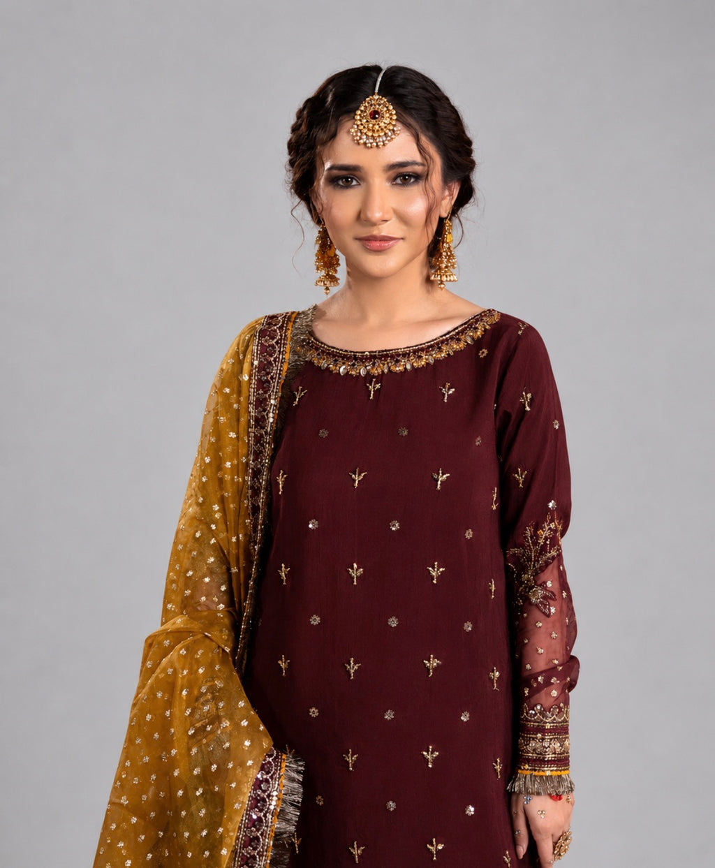 CHAAND RAAT | 3 piece Embroidered Raw Silk sharara Suit