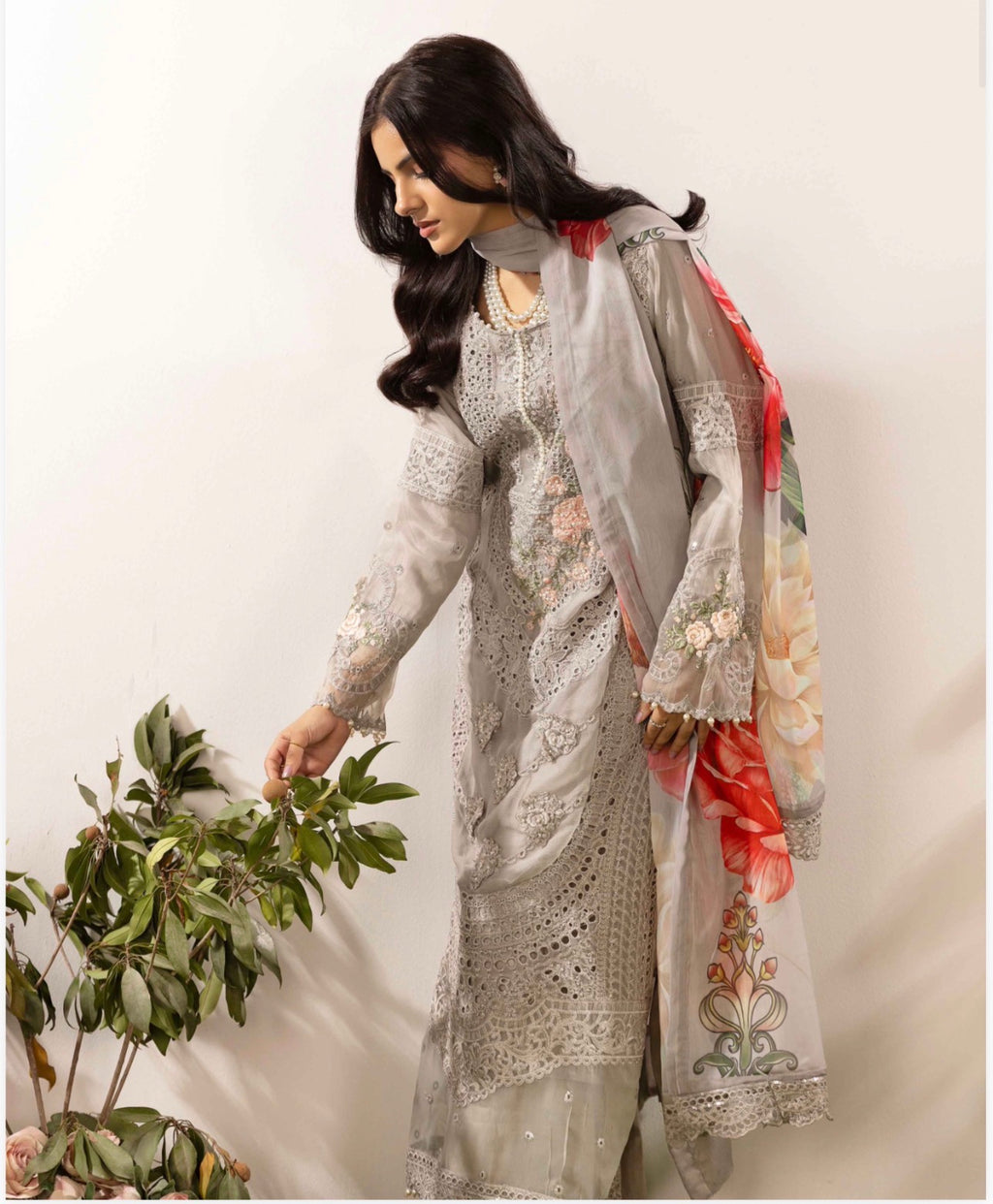 ELYSIA | 3 piece Embroidered Chiffon Suit
