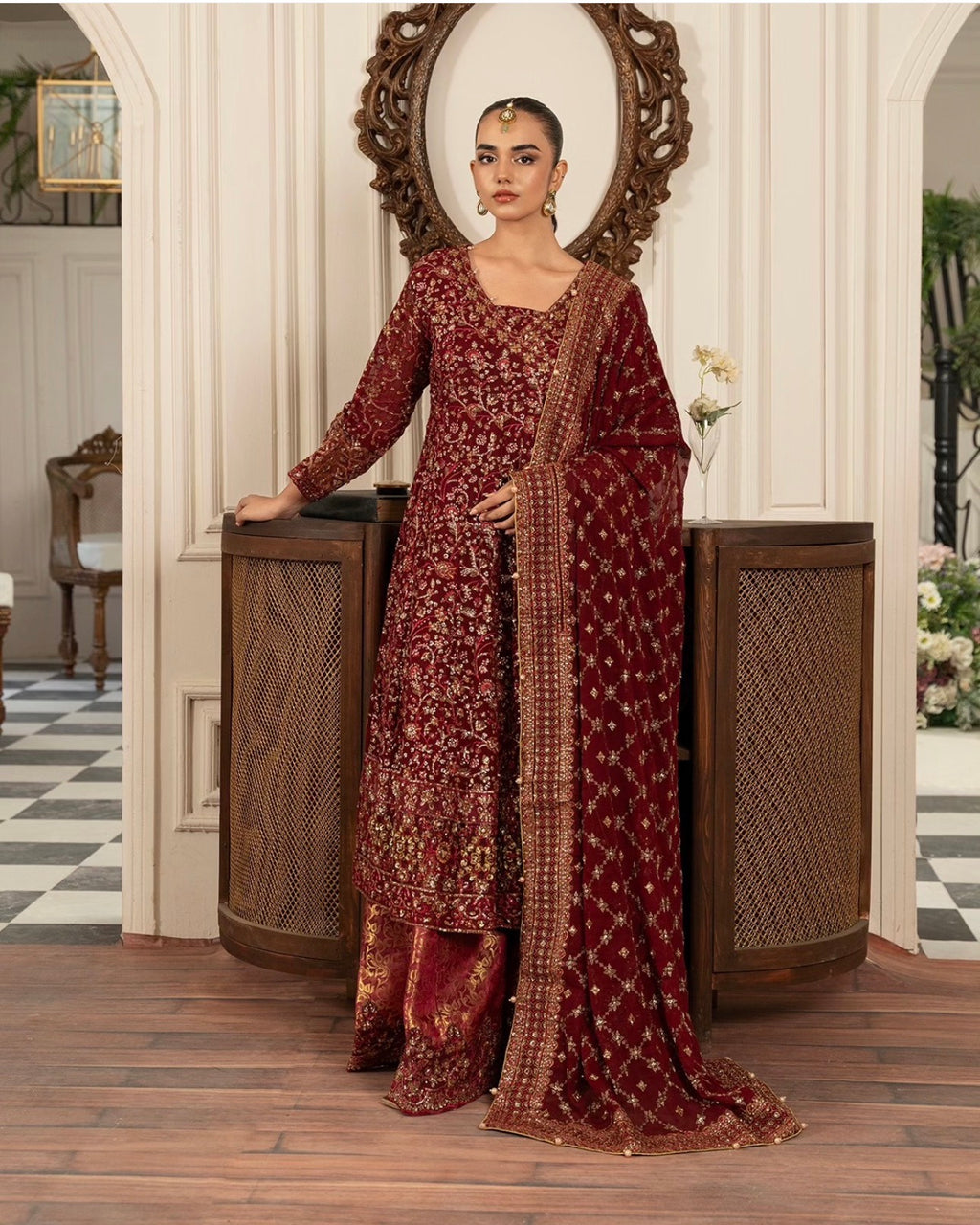 RUBY- 3 pieces heavy Embroidered chiffon Suit