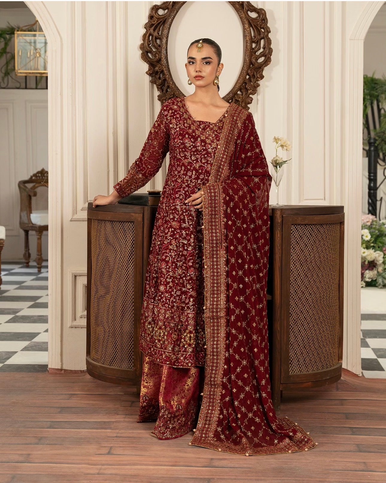 RUBY- 3 pieces heavy Embroidered chiffon Suit