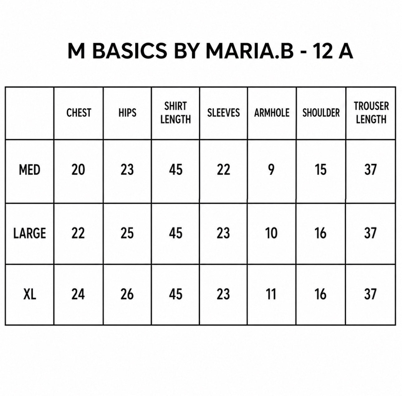 MARIA B….M BASICS- 12A