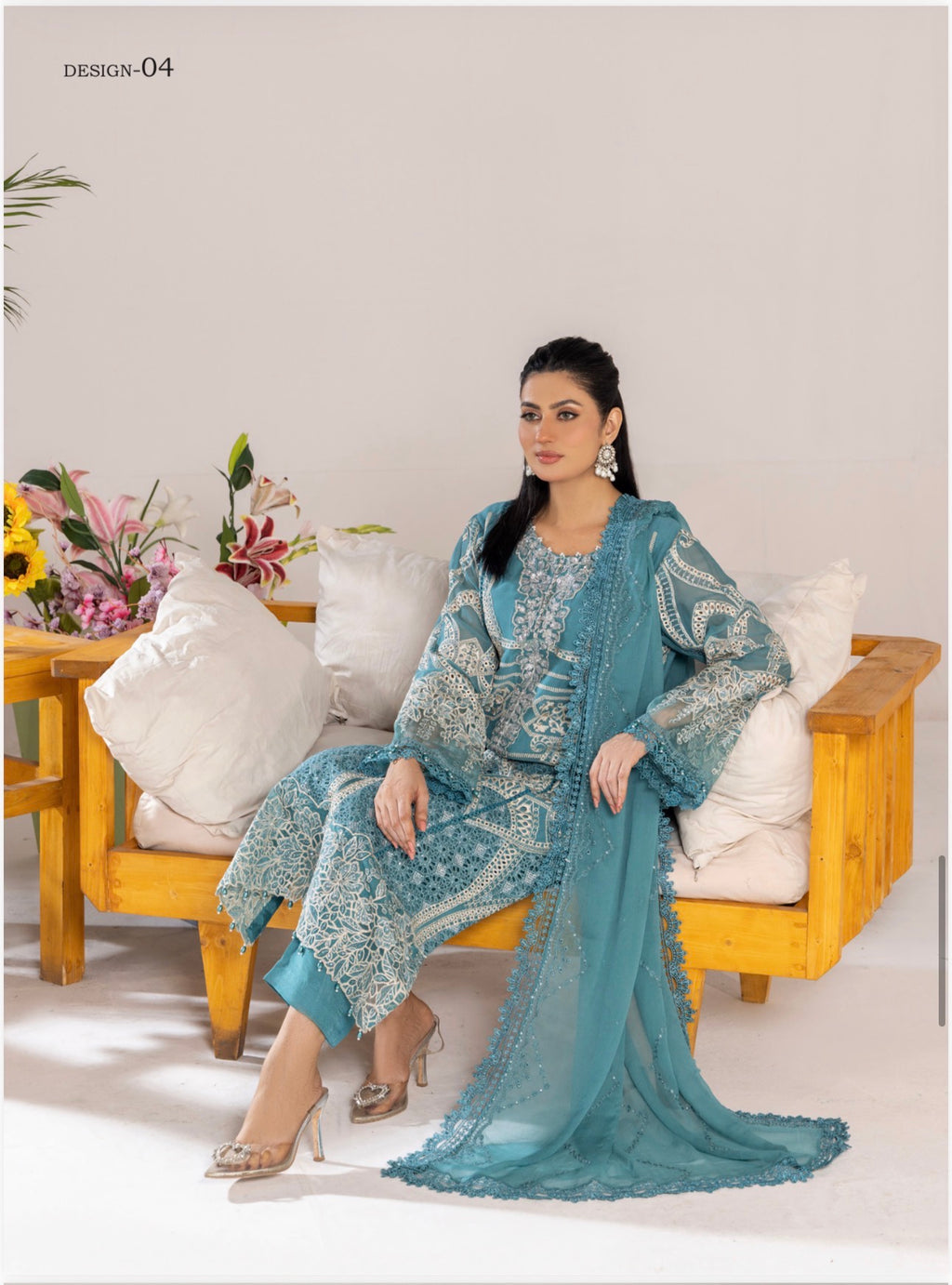 SONIYA | 3 piece heavy Embroidered Chiffon Suit