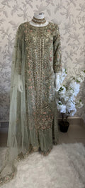 PEARLS | Luxury Hand Embellished Pakistani 3 piece sharara Suit