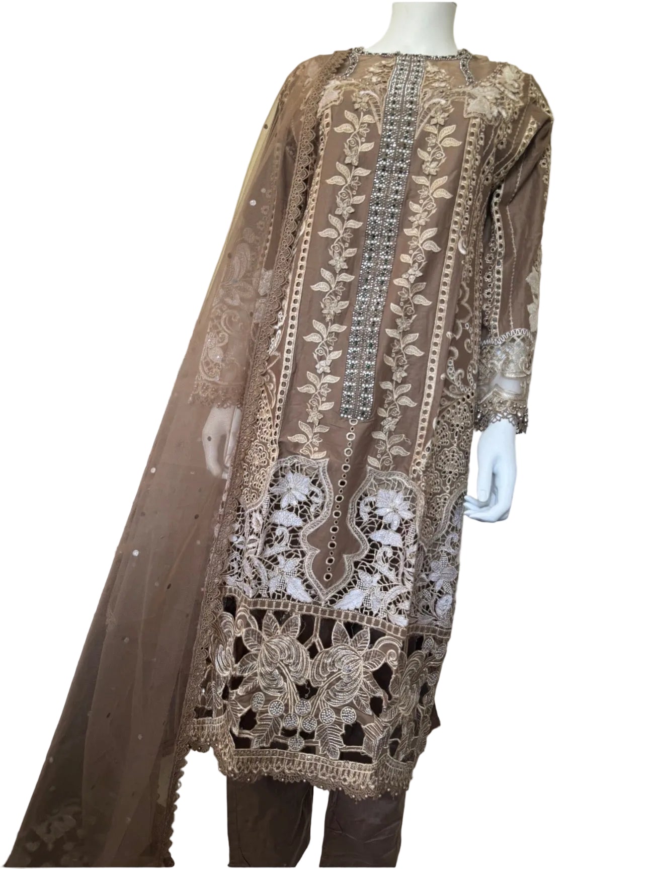 MARIA.B inspired | 3 piece fully Embroidered Lawn stitched Suit