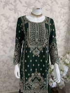 SAFFA | 3 piece Embroidered Chiffon Gharara Suit